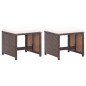 Gartenhocker 2 Stk. mit Sitzkissen Poly Rattan Braun Gartenhocker 2 Stk. mit Sitzkissen Poly Rattan Braun