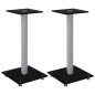 vidaXL Lautsprecher-Ständer 2 Stk. Schwarz & Silbern Hartglas 1 Säule vidaXL Lautsprecher-Ständer 2 Stk. Schwarz & Silbern Hartglas 1 Säule