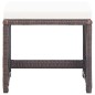Gartenhocker 2 Stk. mit Sitzkissen Poly Rattan Braun Gartenhocker 2 Stk. mit Sitzkissen Poly Rattan Braun