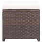 Gartenhocker 2 Stk. mit Sitzkissen Poly Rattan Braun Gartenhocker 2 Stk. mit Sitzkissen Poly Rattan Braun