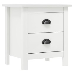 vidaXL Nachttisch Hill 2 Stk. Weiß 46x35x49,5 cm Massivholz Kiefer