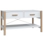 vidaXL Couchtisch Weiß 82x48x45 cm Holzwerkstoff vidaXL Couchtisch Weiß 82x48x45 cm Holzwerkstoff