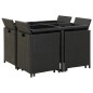 9-tlg. Garten-Essgruppe mit Auflagen Poly Rattan Schwarz 9-tlg. Garten-Essgruppe mit Auflagen Poly Rattan Schwarz
