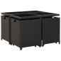 9-tlg. Garten-Essgruppe mit Auflagen Poly Rattan Schwarz 9-tlg. Garten-Essgruppe mit Auflagen Poly Rattan Schwarz