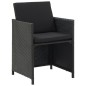 9-tlg. Garten-Essgruppe mit Auflagen Poly Rattan Schwarz 9-tlg. Garten-Essgruppe mit Auflagen Poly Rattan Schwarz