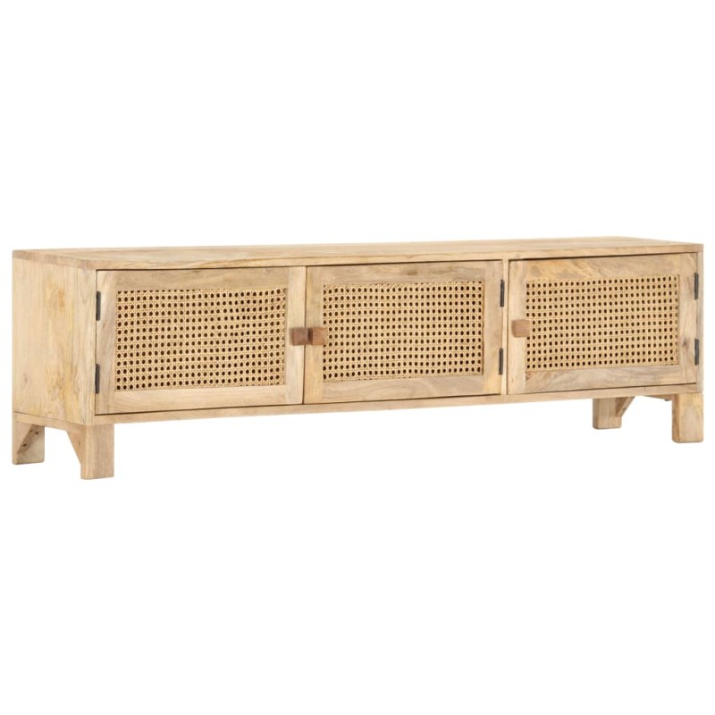 vidaXL TV-Schrank 140x30x40 cm Mango Massivholz und Rohrgeflecht vidaXL TV-Schrank 140x30x40 cm Mango Massivholz und Rohrgeflecht