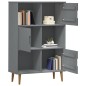 vidaXL Bücherregal MOLDE Grau 90x35x133,5 cm Massivholz Kiefer vidaXL Bücherregal MOLDE Grau 90x35x133,5 cm Massivholz Kiefer
