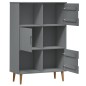 vidaXL Bücherregal MOLDE Grau 90x35x133,5 cm Massivholz Kiefer vidaXL Bücherregal MOLDE Grau 90x35x133,5 cm Massivholz Kiefer