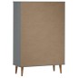vidaXL Bücherregal MOLDE Grau 90x35x133,5 cm Massivholz Kiefer vidaXL Bücherregal MOLDE Grau 90x35x133,5 cm Massivholz Kiefer