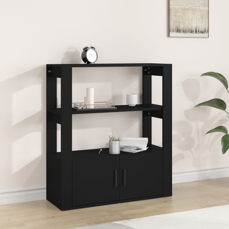 vidaXL Sideboard Schwarz 80x30x90 cm Holzwerkstoff vidaXL Sideboard Schwarz 80x30x90 cm Holzwerkstoff