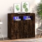 vidaXL Sideboard mit LED-Beleuchtung Räuchereiche 80x35x75 cm vidaXL Sideboard mit LED-Beleuchtung Räuchereiche 80x35x75 cm