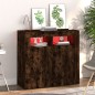 vidaXL Sideboard mit LED-Beleuchtung Räuchereiche 80x35x75 cm vidaXL Sideboard mit LED-Beleuchtung Räuchereiche 80x35x75 cm
