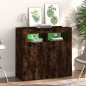 vidaXL Sideboard mit LED-Beleuchtung Räuchereiche 80x35x75 cm vidaXL Sideboard mit LED-Beleuchtung Räuchereiche 80x35x75 cm