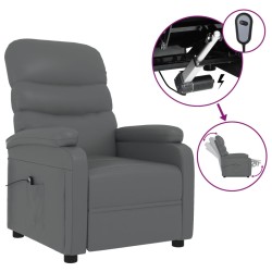 vidaXL Relaxsessel Elektrisch Grau Kunstleder