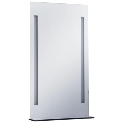 vidaXL Badezimmer-Wandspiegel mit LED und Ablage 60x100 cm