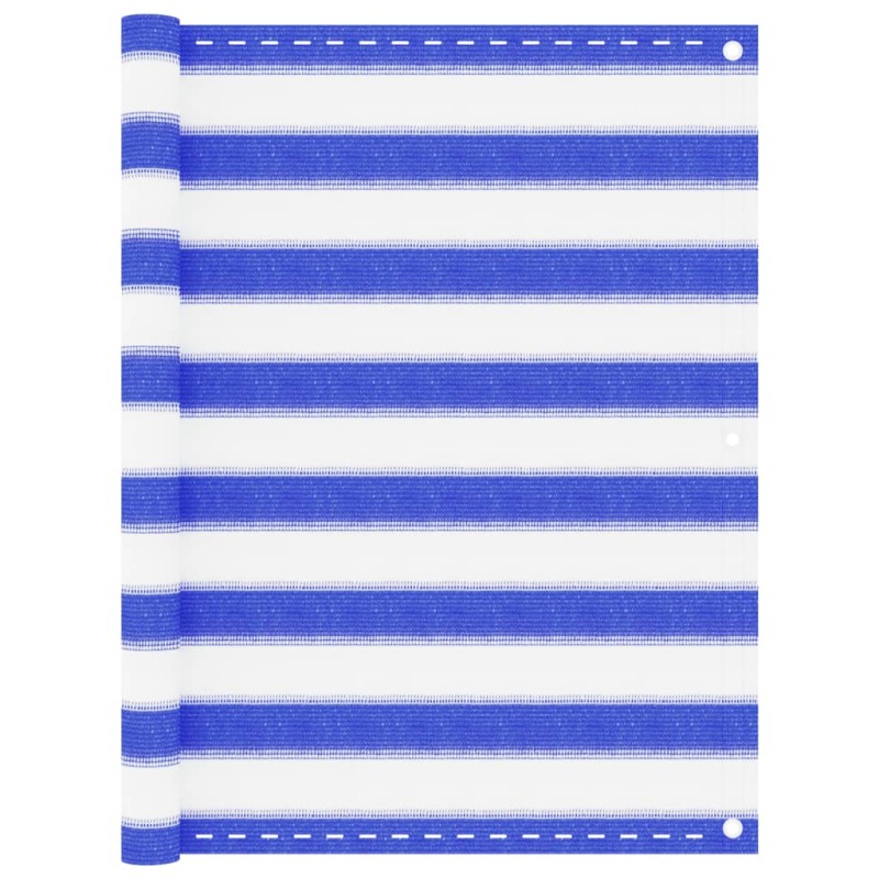 vidaXL Balkon-Sichtschutz Blau und Weiß 90x600 cm HDPE vidaXL Balkon-Sichtschutz Blau und Weiß 90x600 cm HDPE