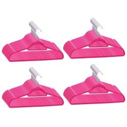 vidaXL 100 Stk. Kleiderbügel-Set Anti-Rutsch Rosa Samt
