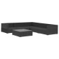 6-tlg. Garten-Lounge-Set mit Auflagen Poly Rattan Schwarz 6-tlg. Garten-Lounge-Set mit Auflagen Poly Rattan Schwarz