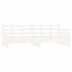 vidaXL Tagesbett Ausziehbar Weiß Massivholz Kiefer 2x(90x200) cm