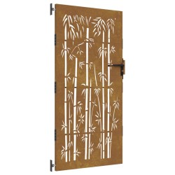 vidaXL Gartentor 85x175 cm Cortenstahl Bambus-Design