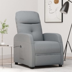 vidaXL Relaxsessel Elektrisch Hellgrau Stoff