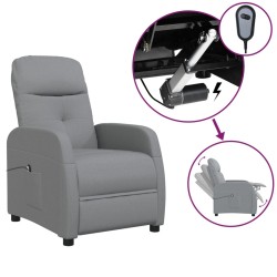 vidaXL Relaxsessel Elektrisch Hellgrau Stoff