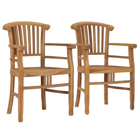 vidaXL Gartenstühle 2 Stk. Massivholz Teak 