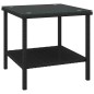vidaXL Beistelltisch Schwarz 45x45x45 cm Poly Rattan und Hartglas vidaXL Beistelltisch Schwarz 45x45x45 cm Poly Rattan und Hartglas