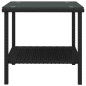 vidaXL Beistelltisch Schwarz 45x45x45 cm Poly Rattan und Hartglas vidaXL Beistelltisch Schwarz 45x45x45 cm Poly Rattan und Hartglas