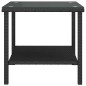 vidaXL Beistelltisch Schwarz 45x45x45 cm Poly Rattan und Hartglas vidaXL Beistelltisch Schwarz 45x45x45 cm Poly Rattan und Hartglas