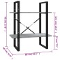 vidaXL Bücherregal 2 Fächer Grau Sonoma 60x30x70 cm Holzwerkstoff vidaXL Bücherregal 2 Fächer Grau Sonoma 60x30x70 cm Holzwerkstoff