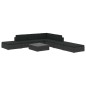 8-tlg. Garten-Lounge-Set mit Auflagen Poly Rattan Schwarz 8-tlg. Garten-Lounge-Set mit Auflagen Poly Rattan Schwarz