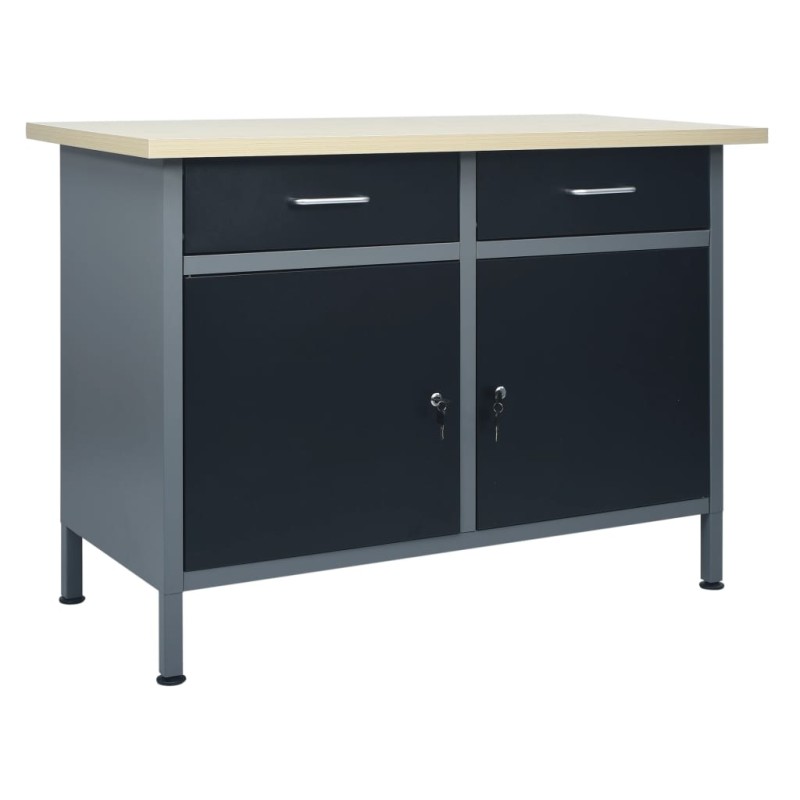 vidaXL Werkbank Schwarz 120x60x85 cm Stahl vidaXL Werkbank Schwarz 120x60x85 cm Stahl