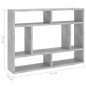 vidaXL Wandregal Betongrau 75x16x55 cm Holzwerkstoff vidaXL Wandregal Betongrau 75x16x55 cm Holzwerkstoff