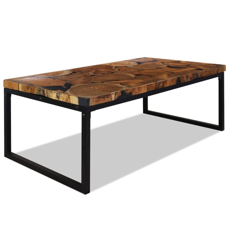 vidaXL Couchtisch Teak Harz 110 x 60 x 40 cm vidaXL Couchtisch Teak Harz 110 x 60 x 40 cm