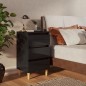 vidaXL Nachttische mit Holzbeinen 2 Stk. Hochglanz-Schwarz 40x35x69cm vidaXL Nachttische mit Holzbeinen 2 Stk. Hochglanz-Schwarz 40x35x69cm