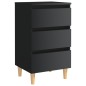 vidaXL Nachttische mit Holzbeinen 2 Stk. Hochglanz-Schwarz 40x35x69cm vidaXL Nachttische mit Holzbeinen 2 Stk. Hochglanz-Schwarz 40x35x69cm