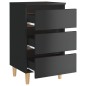 vidaXL Nachttische mit Holzbeinen 2 Stk. Hochglanz-Schwarz 40x35x69cm vidaXL Nachttische mit Holzbeinen 2 Stk. Hochglanz-Schwarz 40x35x69cm