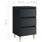 vidaXL Nachttische mit Holzbeinen 2 Stk. Hochglanz-Schwarz 40x35x69cm vidaXL Nachttische mit Holzbeinen 2 Stk. Hochglanz-Schwarz 40x35x69cm