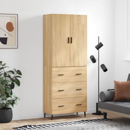 Highboard Sonoma-Eiche 69,5x34x180 cm Holzwerkstoff