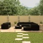 10-tlg. Garten-Lounge-Set mit Auflagen Poly Rattan Schwarz 10-tlg. Garten-Lounge-Set mit Auflagen Poly Rattan Schwarz