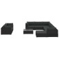 10-tlg. Garten-Lounge-Set mit Auflagen Poly Rattan Schwarz 10-tlg. Garten-Lounge-Set mit Auflagen Poly Rattan Schwarz
