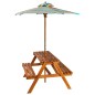 vidaXL Kinder-Picknicktisch mit Sonnenschirm 79x90x60 cm Akazienholz vidaXL Kinder-Picknicktisch mit Sonnenschirm 79x90x60 cm Akazienholz