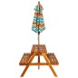 vidaXL Kinder-Picknicktisch mit Sonnenschirm 79x90x60 cm Akazienholz vidaXL Kinder-Picknicktisch mit Sonnenschirm 79x90x60 cm Akazienholz