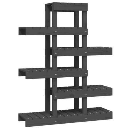 vidaXL Pflanzenständer Grau 85x25x109,5 cm Massivholz Kiefer