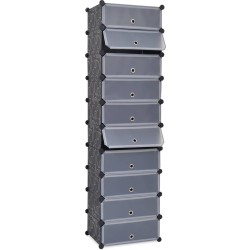 vidaXL Schuh-Organizer Zusammenklappbar mit 10 Fächern Schwarz