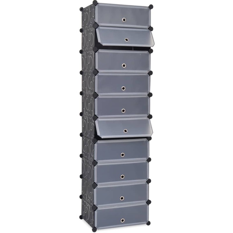vidaXL Schuh-Organizer Zusammenklappbar mit 10 Fächern Schwarz vidaXL Schuh-Organizer Zusammenklappbar mit 10 Fächern Schwarz