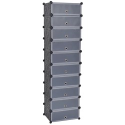 vidaXL Schuh-Organizer Zusammenklappbar mit 10 Fächern Schwarz