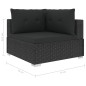 10-tlg. Garten-Lounge-Set mit Auflagen Poly Rattan Schwarz 10-tlg. Garten-Lounge-Set mit Auflagen Poly Rattan Schwarz