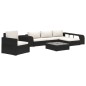 8-tlg. Garten-Lounge-Set mit Auflagen Poly Rattan Schwarz 8-tlg. Garten-Lounge-Set mit Auflagen Poly Rattan Schwarz